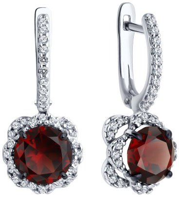 Серьги SOKOLOV 92022824 вес 4.47 г серебро, фианит купить,28942