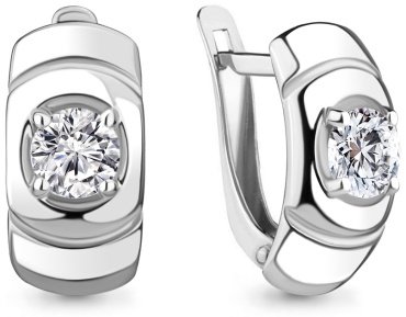 Серьги AQUAMARINE 48916А вес 2.82 г серебро, фианит купить,24912