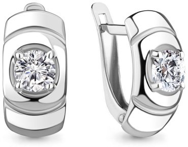 Серьги AQUAMARINE 48916А вес 2.82 г серебро, фианит купить,24912
