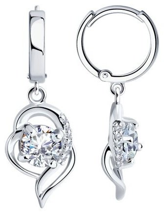 Серьги SOKOLOV 94026030 вес 3.96 г серебро, фианит купить,26163