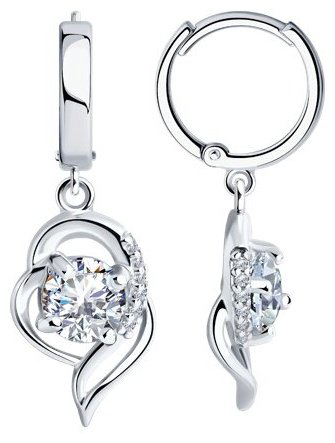 Серьги SOKOLOV 94026030 вес 3.96 г серебро, фианит купить,26163