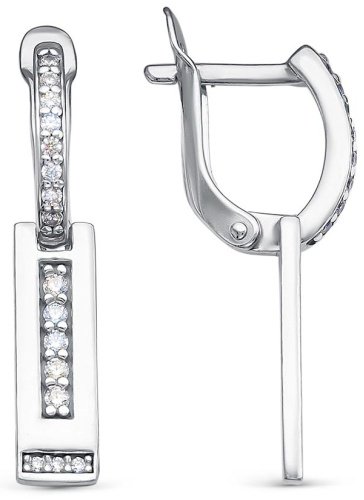 Серьги Красная пресня 33812630Д вес 3.7 г серебро, фианит купить,42598