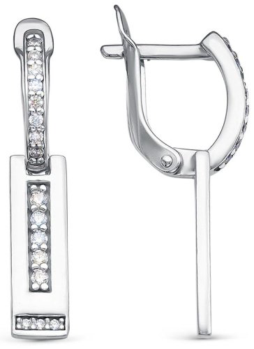 Серьги Красная пресня 33812630Д вес 3.7 г серебро, фианит купить,42598