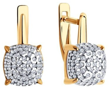 Серьги Diamant 93-120-01827-1 вес 3.34 г серебро, фианит купить,24150