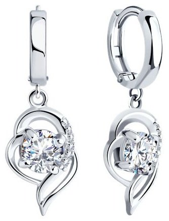 Серьги SOKOLOV 94026030 вес 3.96 г серебро, фианит купить,26163