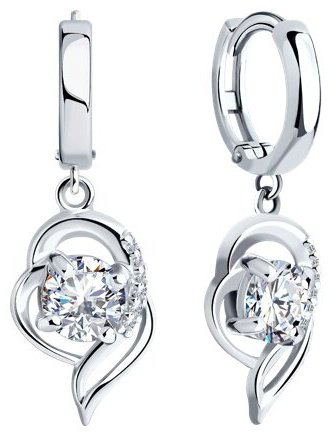 Серьги SOKOLOV 94026030 вес 3.96 г серебро, фианит купить,26163
