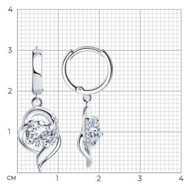 Серьги SOKOLOV 94026030 вес 3.96 г серебро, фианит купить,26163