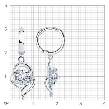 Серьги SOKOLOV 94026030 вес 3.96 г серебро, фианит купить,26163