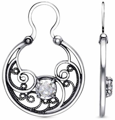 Серьги Красная пресня 33815662 вес 6.6 г серебро, фианит купить,35910