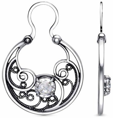 Серьги Красная пресня 33815662 вес 6.6 г серебро, фианит купить,35910