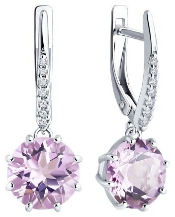 Серьги Diamant 94-321-02040-2 вес 3.68 г серебро, фианит купить,50516