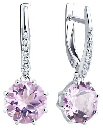 Серьги Diamant 94-321-02040-2 вес 3.68 г серебро, фианит купить,50516