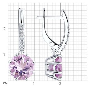 Серьги Diamant 94-321-02040-2 вес 3.68 г серебро, фианит купить,50516