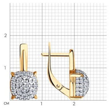 Серьги Diamant 93-120-01827-1 вес 3.34 г серебро, фианит купить,24150