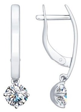 Серьги SOKOLOV 94022297 вес 2.9 г серебро, фианит купить,20520