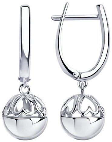 Серьги Diamant 94-121-00960-1 вес 4.29 г серебро, без вставок купить,20850