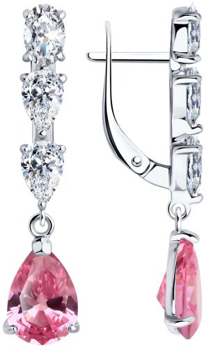 Серьги SOKOLOV 94026776 вес 4.55 г серебро, фианит купить,25949