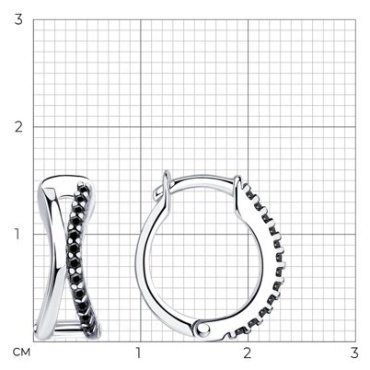 Серьги Diamant 94-120-01513-1 вес 2.67 г серебро, фианит купить,13159