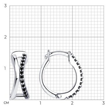 Серьги Diamant 94-120-01513-1 вес 2.67 г серебро, фианит купить,13159