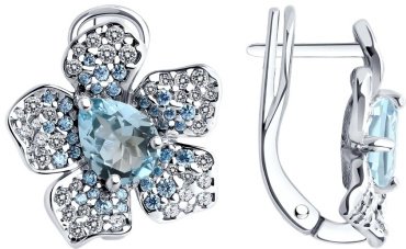 Серьги SOKOLOV 92022986 вес 5.71 г серебро, фианит купить,46170