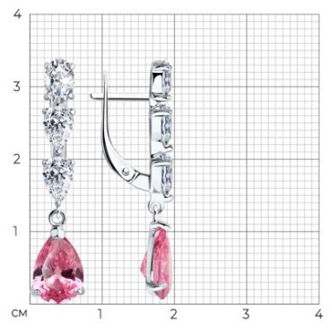 Серьги SOKOLOV 94026776 вес 4.55 г серебро, фианит купить,25949