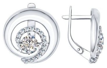 Серьги SOKOLOV 94022028 вес 3.85 г серебро, фианит купить,23528