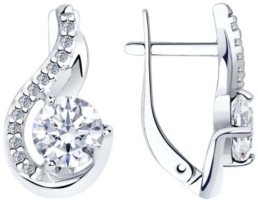 Серьги Diamant 94-120-00013-1 вес 3.08 г серебро, фианит купить,22442