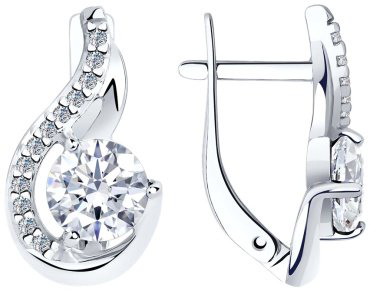 Серьги Diamant 94-120-00013-1 вес 3.08 г серебро, фианит купить,22442