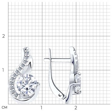 Серьги Diamant 94-120-00013-1 вес 3.08 г серебро, фианит купить,22442