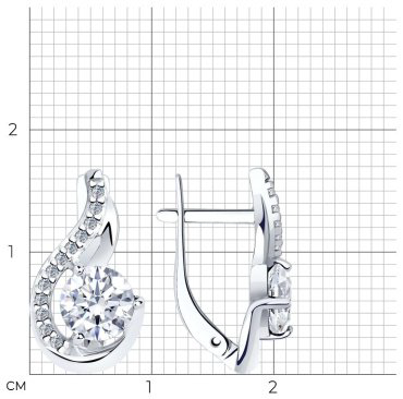Серьги Diamant 94-120-00013-1 вес 3.08 г серебро, фианит купить,22442