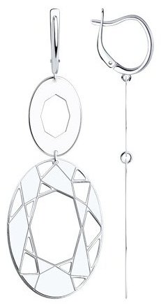Серьги Diamant 94-121-01713-1 вес 6.91 г серебро, без вставок купить,20803