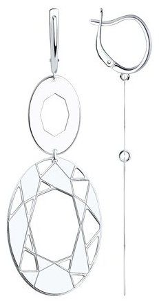 Серьги Diamant 94-121-01713-1 вес 6.91 г серебро, без вставок купить,20803