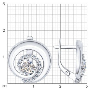 Серьги SOKOLOV 94022028 вес 3.85 г серебро, фианит купить,23528