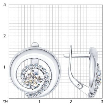 Серьги SOKOLOV 94022028 вес 3.85 г серебро, фианит купить,23528
