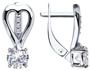 Серьги Diamant 94-120-01551-1 вес 3.13 г серебро, фианит купить,20520
