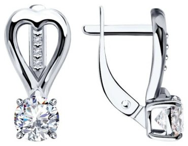 Серьги Diamant 94-120-01551-1 вес 3.13 г серебро, фианит купить,20520