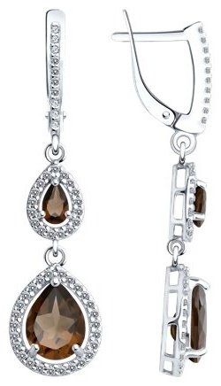Серьги Diamant 94-321-02047-2 вес 4.24 г серебро, фианит купить,27437