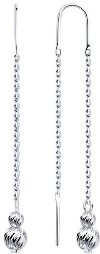 Серьги-цепочки Diamant 94-123-01458-1 вес 1.8 г серебро, без вставок купить,15390