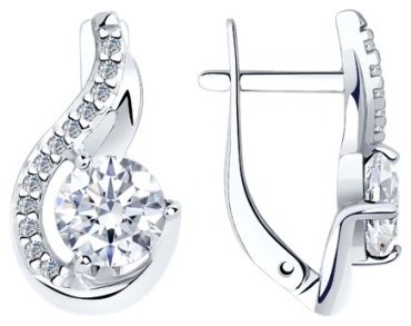 Серьги Diamant 94-120-00013-1 вес 2.93 г серебро, фианит купить,16857