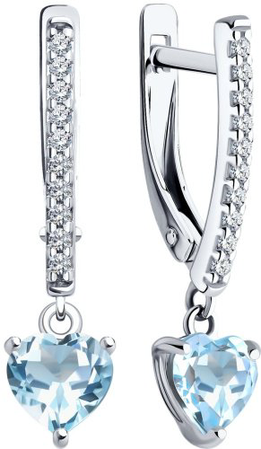 Серьги SOKOLOV 92022945 вес 2.7 г серебро, топаз, фианит купить,26498