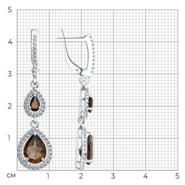 Серьги Diamant 94-321-02047-2 вес 4.24 г серебро, фианит купить,27437