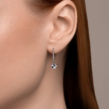 Серьги SOKOLOV 92022945 вес 2.7 г серебро, топаз, фианит купить,26498