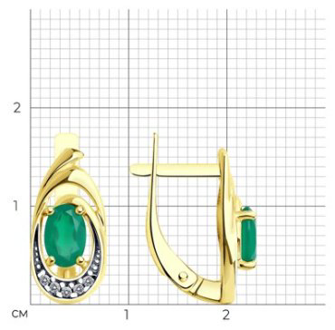 Серьги Diamant 93-320-02686-1 вес 2.27 г серебро, агат, фианит купить,13963
