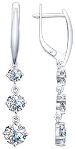 Серьги SOKOLOV 94025230 вес 3.25 г серебро, фианит купить,25650