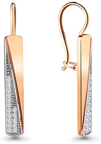 Серьги AQUAMARINE 46805А.6 вес 3.4 г серебро, фианит купить,34628