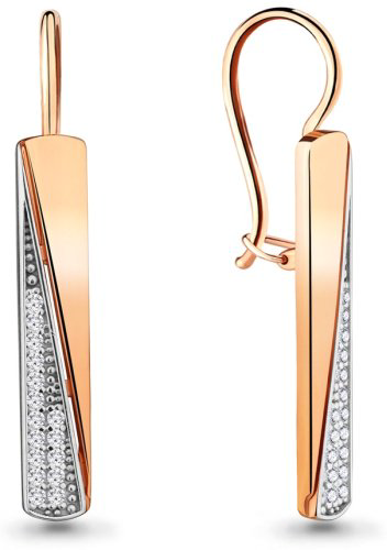 Серьги AQUAMARINE 46805А.6 вес 3.4 г серебро, фианит купить,34628