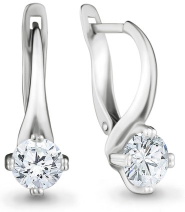 Серьги AQUAMARINE 420761_s вес 2.78 г серебро, фианит купить,35910