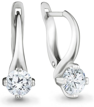 Серьги AQUAMARINE 420761_s вес 2.78 г серебро, фианит купить,35910