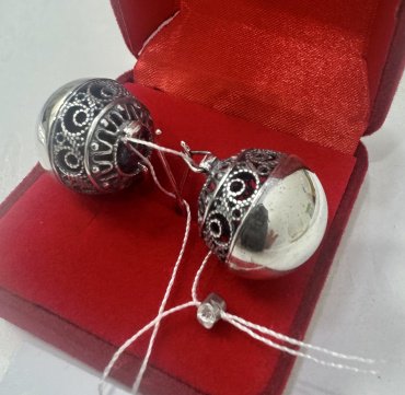 Серьги Красная пресня 33010884 вес 12.3 г серебро, без вставок купить,73872