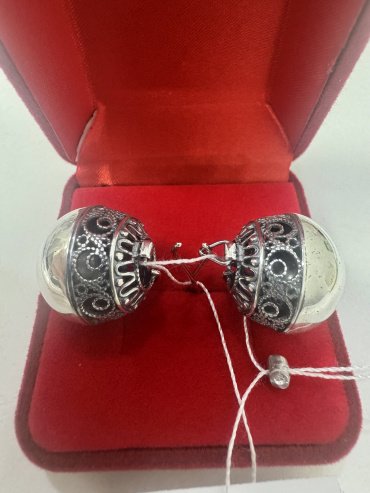 Серьги Красная пресня 33010884 вес 12.3 г серебро, без вставок купить,73872